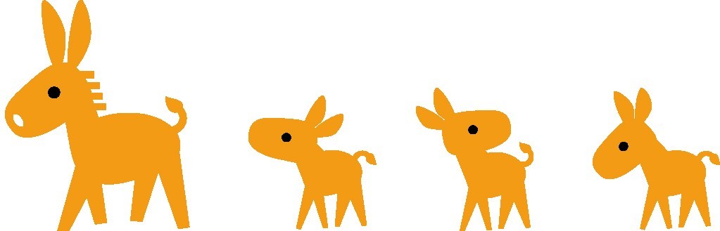 オレンジ色のロバのイラスト オレンジ色のロバのイラスト