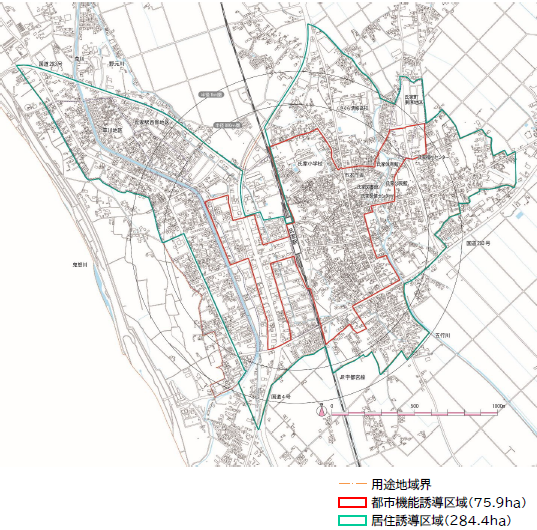 氏家中心拠点都市機能誘導区域居住誘導区域