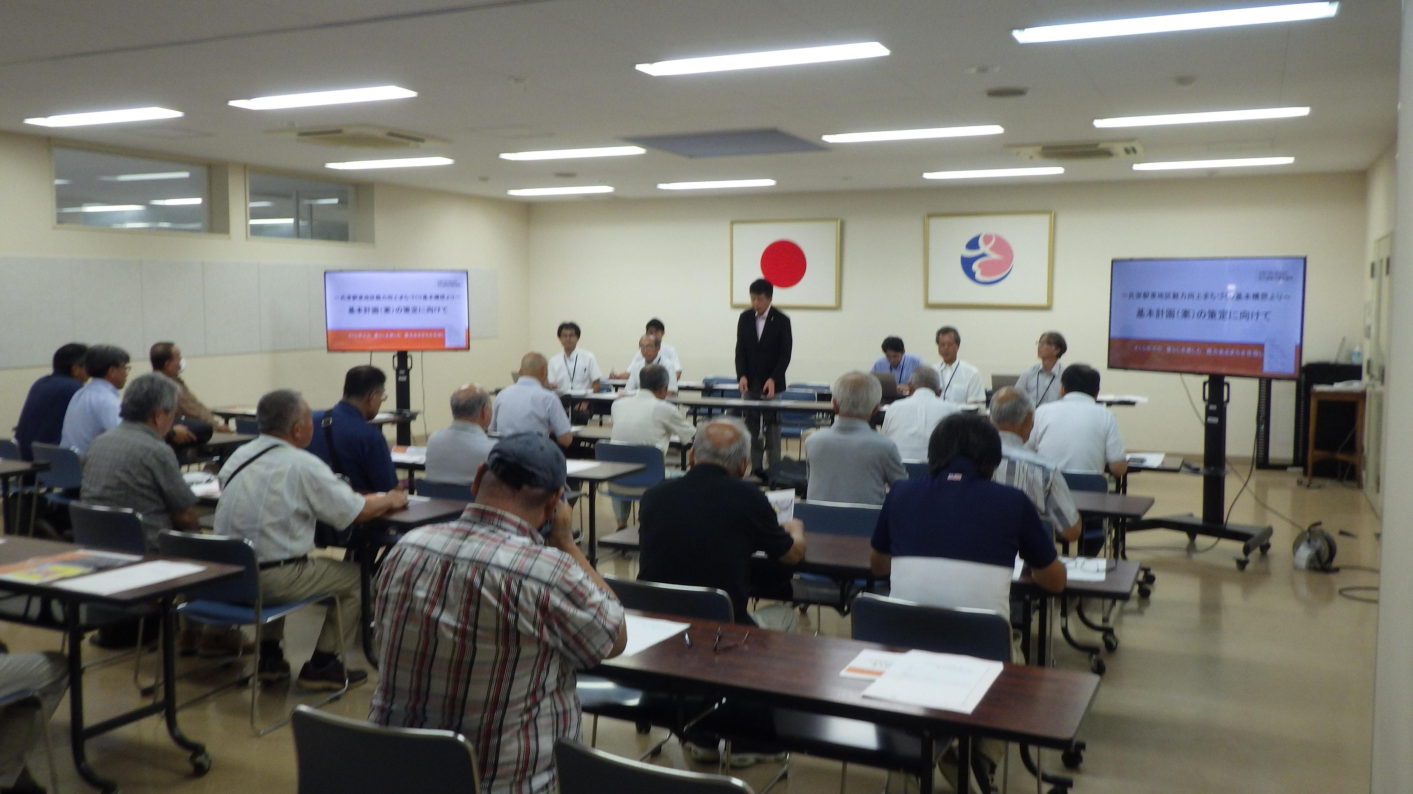 関係行政区や琴平通り商店街協力会の代表者との意見交換会による市長挨拶