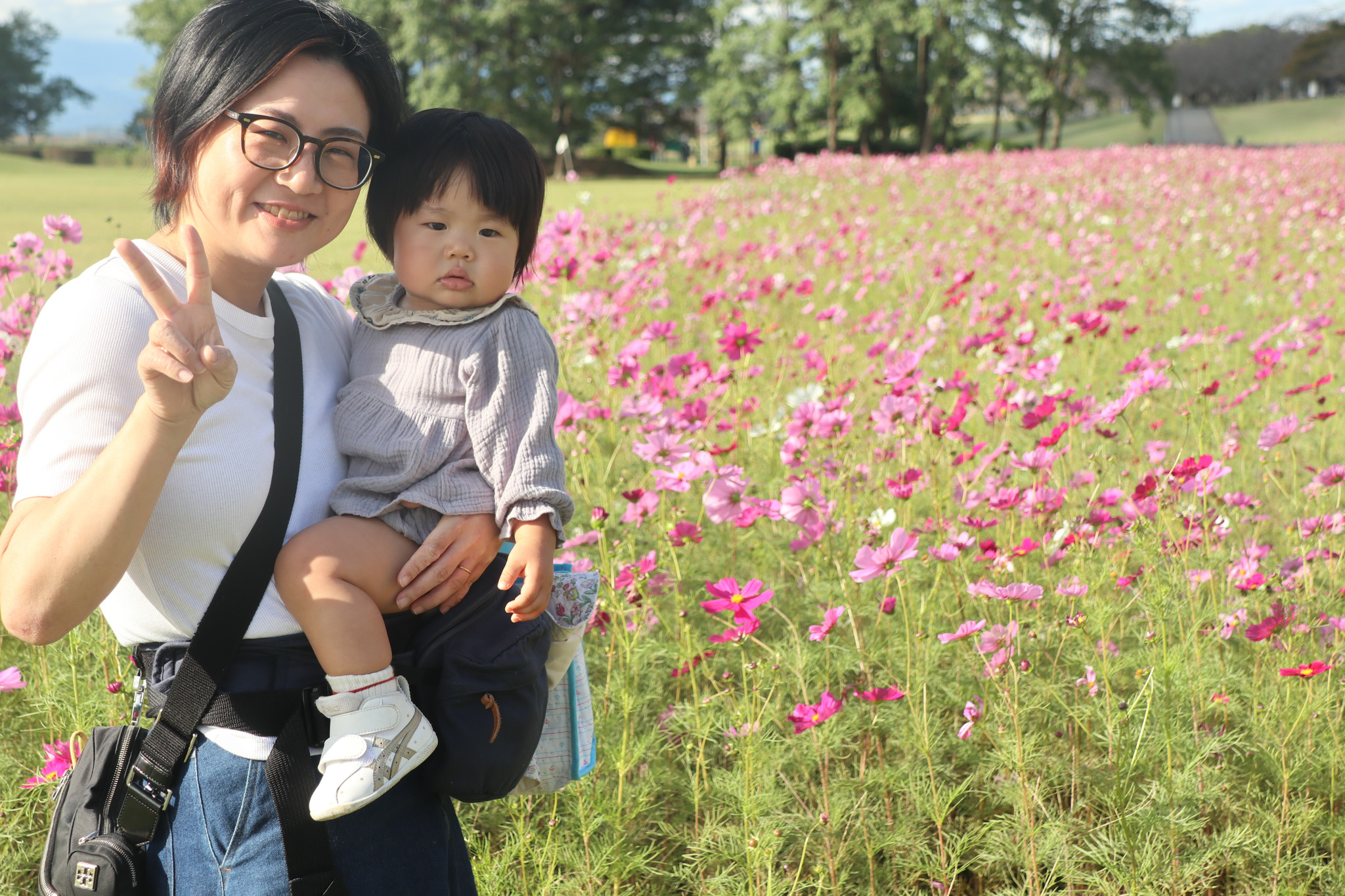 コスモス撮影会(2)_お母さんとお子さん
